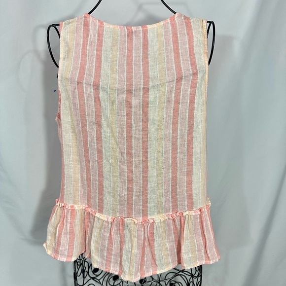 Rails Mira pink peplum linen blouse size XS - Picture 8 of 10